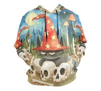KAAVIYO Sombrero De Bruja CráNeos Bosque MíStico Sudadera con Capucha Deportivas con Estampado Hoodies Sweatshirt para Niñas Niños Hombres (Tela Saludable)