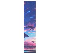 KAAVIYO Tiburones Colorido Atardecer OcéAno Cielo Skateboard Griptape Antideslizante Autoadhesivo Longboard Griptapes Pegatinas de Agarre(9x33in,44x10in 1pcs)