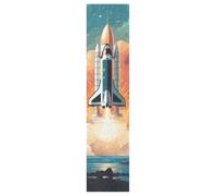 KAAVIYO Transbordador Espacial Cielo Estrellado Iluminado Por La Luna Skateboard Griptape Antideslizante Autoadhesivo Longboard Griptapes Pegatinas de Agarre(9x33in,44x10in 1pcs)