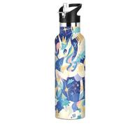KAAVIYO Unicornio Alado Volando Cielo Estrellado Botella de Agua Infantil de Acero Inoxidable Aislada al Vacío para Niños y Niñas (600 ml)