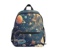 KAAVIYO Universo CóSmico Planetas Dorados Mochila para Preescolar Niñas Niños Toddler Kids Estudiante Mochilas para Infantiles 3-8 Años