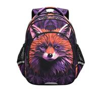 KAAVIYO Zorro Rojo Mirando PúRpura MíStico Mochila Infantil 3-12 Años Bolsa Escolar Mochila para Niños Pequeños