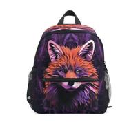 KAAVIYO Zorro Rojo Mirando PúRpura MíStico Mochila para Preescolar Niñas Niños Toddler Kids Estudiante Mochilas para Infantiles 3-8 Años