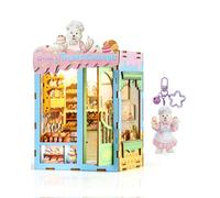 KaayeeWood DIY Book Nook Kit, puzzle de madera 3D decoración con iluminación LED, juego de manualidades para adultos, casa de muñecas de madera (Triats Cottage)