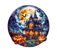 KaayeeWood Puzzle Madera Adultos-300 Piezas Calabaza de Halloween-2 Rompecabezas Madera Halloween Decoracion Puzzle Madera de Desafío con Caja Grandes Regalos para los Amantes del Rompecabezas