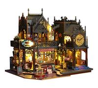 Kaayeewood Rompecabezas de madera 3D para adultos, kit de casa en miniatura para adultos, rincón de libros con luz LED, rompecabezas de madera 3D, regalos para familiares, amigos, decoración de