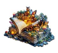 KaayeeWood Rompecabezas de Madera para Adultos,135 Piezas Libro Mágico Irregulares Puzzle de Madera,Puzzles para Adultos con Caja de Regalo, Decoración del Hogar