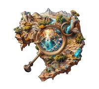 KaayeeWood Rompecabezas de Madera para Adultos,160 Piezas Mundo del Explorador Irregulares Puzzle de Madera,Puzzles para Adultos con Caja de Regalo, Decoración del Hogar