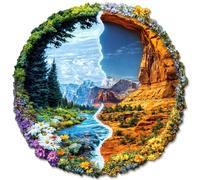 KaayeeWood Rompecabezas de Madera para Adultos,189 Piezas Parque Forestal Nacional Irregulares Puzzle de Madera,Puzzles para Adultos con Caja de Regalo, Decoración del Hogar