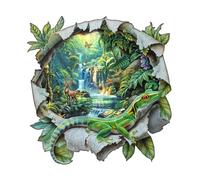 KaayeeWood Rompecabezas de Madera para Adultos,195 Piezas Mundo de Papel Irregulares Puzzle de Madera,Puzzles para Adultos con Caja de Regalo, Decoración del Hogar