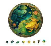 KaayeeWood Rompecabezas de Madera para Adultos,270 Piezas Balance Ranas Irregulares Puzzle de Madera,Puzzles para Adultos con Caja de Regalo, Decoración del Hogar