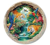 KaayeeWood Rompecabezas de Madera para Adultos,274 Piezas La Familia del Tigre Irregulares Puzzle de Madera,Puzzles para Adultos con Caja de Regalo, Decoración del Hogar