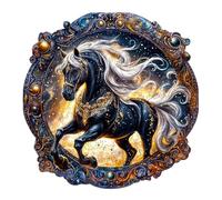 KaayeeWood Rompecabezas de Madera para Adultos,300 Piezas Caballo Elegante Irregulares Puzzle de Madera,Puzzles para Adultos con Caja de Regalo, Decoración del Hogar