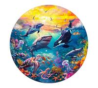 KaayeeWood Rompecabezas de Madera para Adultos,300 Piezas Mundo Submarino Irregulares Puzzle de Madera,Puzzles para Adultos con Caja de Regalo, Decoración del Hogar