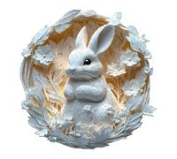 KaayeeWood Rompecabezas de Madera para Adultos, Padre e Hijo Oso Polar Puzzle de Madera,Puzzles para Adultos con Caja de Regalo, Decoración del Hogar (Conejo de Papel 3D, L)