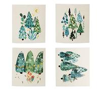 KABAKE Paños de cocina suecos, 4 paños de limpieza de esponja reutilizables, paños de cocina absorbentes, paños de cocina lavables para limpieza de cocina, árboles de Navidad mixtos