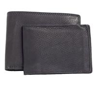 Kabana Cartera de cuero negro genuino para hombre hecha de suave y confortable piel de vaca con tarjetero desmontable