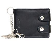 Kabana Cartera de Motorista RFID Hombre con Cadena de Metal de 45 cm de Largo, Hecha de Cuero