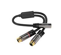 KabelDirekt - 0,2m Adaptador Coaxial Audio Estéreo (1 Conector 3,5mm Jack Hembra a 2 Conectores RCA Hembra, para la conexión de cables RCA de 3,5mm)
