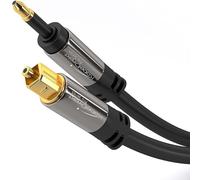KabelDirekt - 0,5m - Cable Mini TOSLINK (cable de audio digital, óptico, TOSLINK a mini TOSLINK, cable de fibra óptica, transmite señales de audio digital a TV/amplificadores/HiFi, negro)
