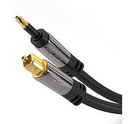 KabelDirekt - 1,5m - Cable Mini TOSLINK (Cable de Audio Digital, óptico, Cable de Fibra óptica, transmite señales de Audio Digital a TV/amplificadores/HiFi, Negro)