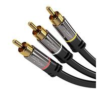 KabelDirekt - 2m Cable RCA audio (3 conectores RCA a 3, soporta audio, vídeo y estéreo, para transmitir señales de audio y vídeo)