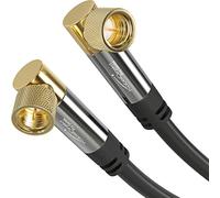 KabelDirekt - 3,0m Cable TV SAT (75 Ohm, HDTV, acodado 90°, conector F a conector F cable coaxial soporta HDTV, DVB-T2, DVB-C, DVB-S, TV y Radio), PRO Series