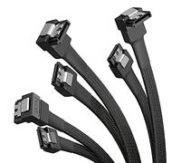 KabelDirekt - 3 cables SATA-3 de 6Gb/s - 30cm, 90° | Cable de datos, 6Gbit/s, SATA III/Serial ATA, conector L, juego de 3 cables, conecta discos duros/SSD/unidades con la placa