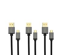 KabelDirekt - 3x 1,5m Cable Micro-USB (USB 2.0, Conector USB-A al Conector Micro-B, Sincronización y Carga)