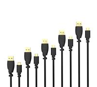 KabelDirekt - 5x 0,5m Cable Micro-USB (USB 2.0, Conector USB-A al Conector Micro-B, Sincronización y Carga, Negro)