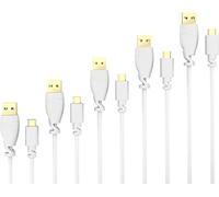 KabelDirekt - 5x 1,5m Cable Micro-USB (USB 2.0, Conector USB-A al Conector Micro-B, Sincronización y Carga, Blanco)