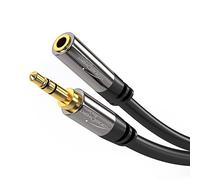 KabelDirekt - 7,5m Cable de Extensión 3,5mm Jack (Cable Aux, Audio Estéreo, Conector 3,5mm Macho a Conector 3,5mm Hembra, para Extender Cables de Auriculares), Pro Series