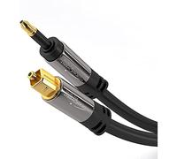 KabelDirekt - 7,5m - Cable Mini TOSLINK (cable de audio digital, óptico, cable de fibra óptica, transmite señales de audio digital a TV/amplificadores/HiFi, negro)