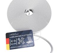 KabelDirekt - Abrazaderas para cables 12,5mm x 10m - Corte a medida, reutilizable (rollo de cinta de velcro para cortar, velcro resellable, conecta cables y mucho más) blanco