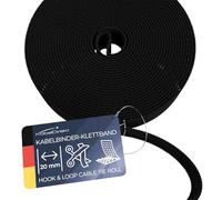 KabelDirekt - Abrazaderas para Cables 20mm x 10m - Corte a Medida, Reutilizable (Rollo de Cinta de para Cortar, Hook and Loop resellable, Conecta Cables y Mucho más)