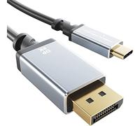 KabelDirekt - Adaptador de USB C a DisplayPort 1.4 de 8K con Conectores de Metal sólido a Prueba de roturas - 1,8m (8K/60Hz Desde Laptop/Smartphone a Pantallas Grandes - USB 3.1, Thunderbolt 3)