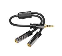 KabelDirekt - Adaptador Divisor 3,5mm Jack (4 Polos, para micrófono Externo, para Auriculares y micrófono Externo)