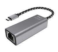 KabelDirekt - Adaptador Ethernet USB-C y Adaptador LAN (Conector USB-C/RJ45, Red Estable/Internet para Notebook/Macbook/Tablet con 1 Gigabit/s, Cable de 10 cm de Longitud, Aluminio, Plateado)