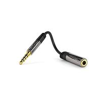 KabelDirekt - Cable 3,5mm Jack (Cable de Adaptador 3,5mm Jack, Conector Macho a Conector Hembra, para Auriculares) - 12cm Pro Series