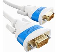 KabelDirekt - Cable adaptador de VGA - 5m - (Blanco, 15 pines, Full HD/1080p, compatible con 3D, enchufe a enchufe, conecta PC con monitores/televisores, contactos chapados en oro)