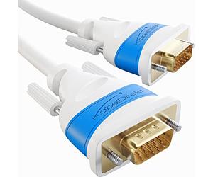 KabelDirekt - Cable adaptador de VGA - 7,5m, blanco