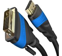 KabelDirekt - Cable Adaptador HDMI-DVI - 0,5m (bidireccional, DVID 24+1/High Speed, 1080p/Full HD, Cable de Video Digital, Conecta Dispositivos HDMI a monitores DVI o viceversa, Negro)