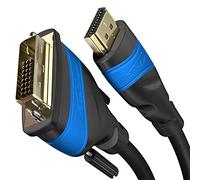 KabelDirekt - Cable adaptador HDMI-DVI - 1m (bidireccional, DVID 24+1/High Speed, 1080p/Full HD, cable de video digital, conecta dispositivos HDMI a monitores DVI o viceversa, negro)