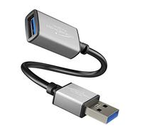 KabelDirekt - Cable alargador USB A 3.0 - 0,15m - (conector a clavija, adecuado para todas las conexiones USB A, en negro/space grey)