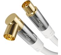KabelDirekt - Cable Antena TV 4K, Cable Coaxial - 90° acodado/recto - 5m - TV digital/analógico - Disponible en 0,5-20m (Toma acodada/Enchufe recto, para DVB-C/DVB-T/DVB-S, blanco)