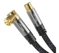 KabelDirekt - Cable de antena 4K & cable TV con ángulo de 90°/recto - 7,5m - con conector metálico para televisión digital y analógica - trenzado (toma angular a conector recto para DVB-C, DVB-S)