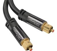KabelDirekt - 6m Cable Óptico TOSLINK Audio (Stereo Dolby Digital normal, DTS, Conector Macho a Conector Macho, negro)