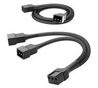 KabelDirekt - Cable de Extensión (90cm cable alagador ventilador 3 pines, 3pin ventilador a 2x 3pin cable Y 15cm, ventiladores adicionales)