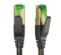 KabelDirekt - Cable de red Cat 7, revestimiento de nailon flexible - 2x 3m - Cable LAN y Ethernet de 10 Gigabit (para redes de alta velocidad, switch, router, PC y módem, RJ45)