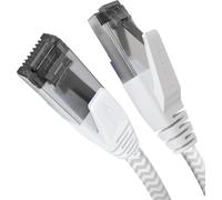 KabelDirekt - Cable de red Cat 8 plano, flexible y con trenzado resistente a roturas - 0,6m (Cable LAN/Ethernet, RJ45, transmite velocidades de hasta 40GBPS, para juegos/PS5/XB - Blanco)